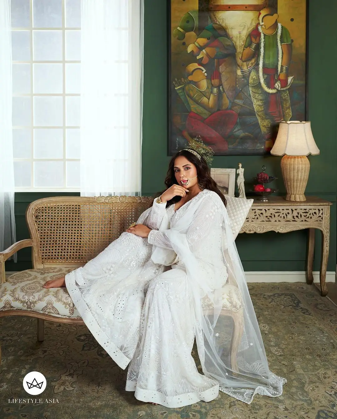 Hindi Actress Richa Chadha Stills In White Gown